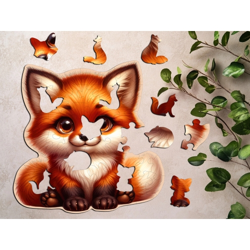 Puzzle Drewniane Lisek 52 elementy
